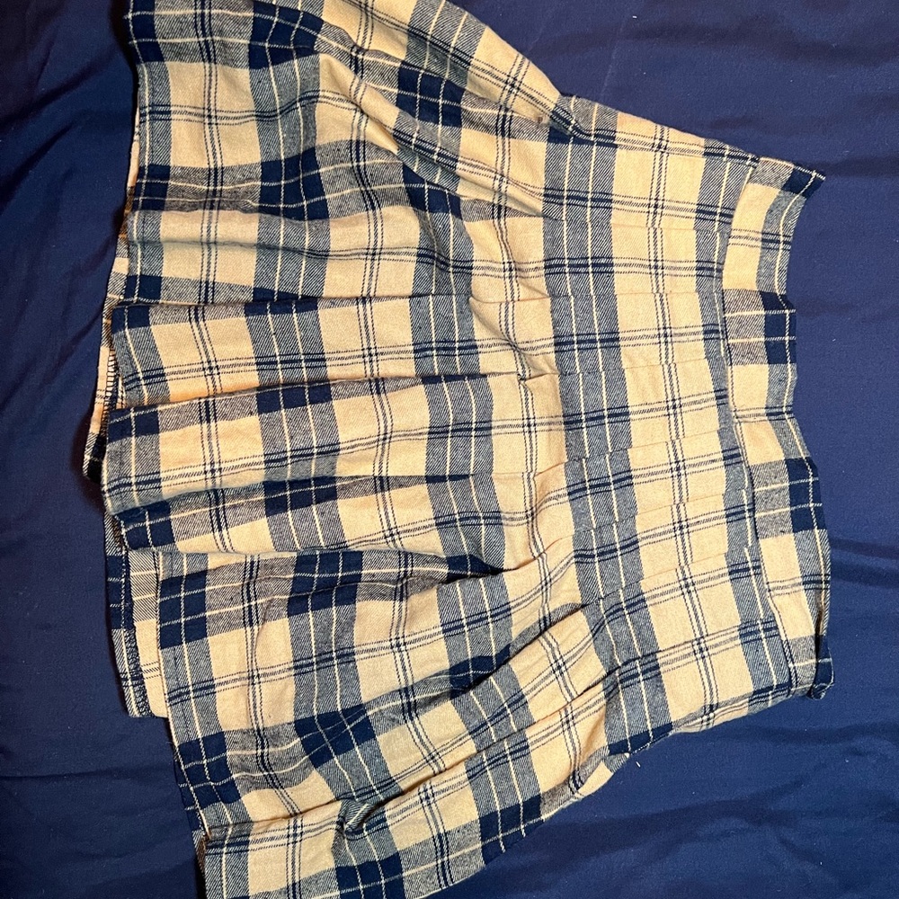 Black & Gold Plaid Skirt